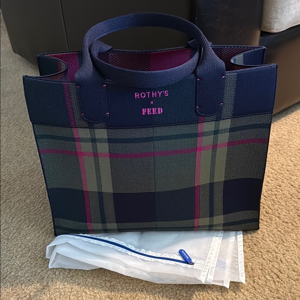 Rothy's x Feed Plaid Tote Bag - Used